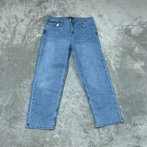 Calvin Klein Womens High-Waist Straight Leg Jeans Size 16 Blue 6443 - Picture 1 of 9